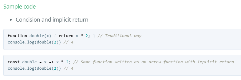 Modern JavaScript Cheatsheet Example